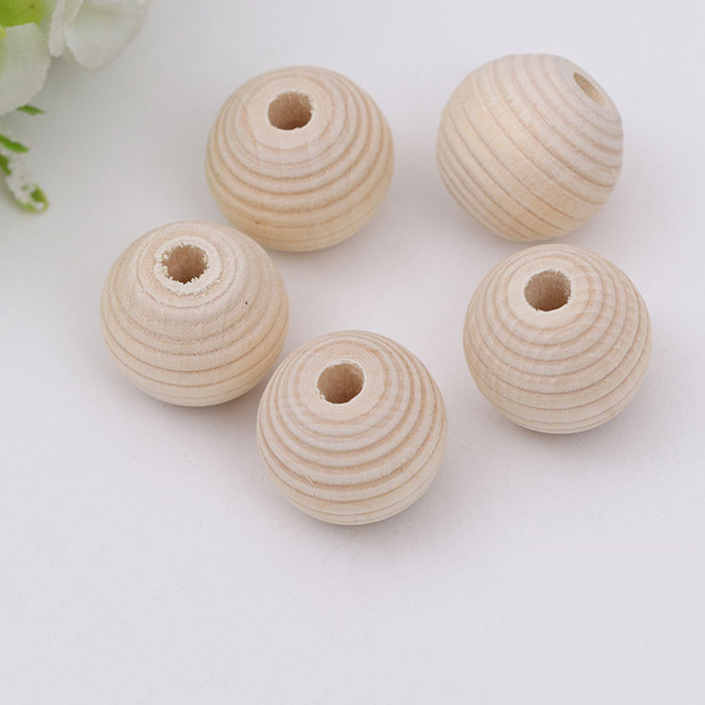Jewelry Making Kits For Kids - 30Pcs Unfinished Plain Wood Thread Beads