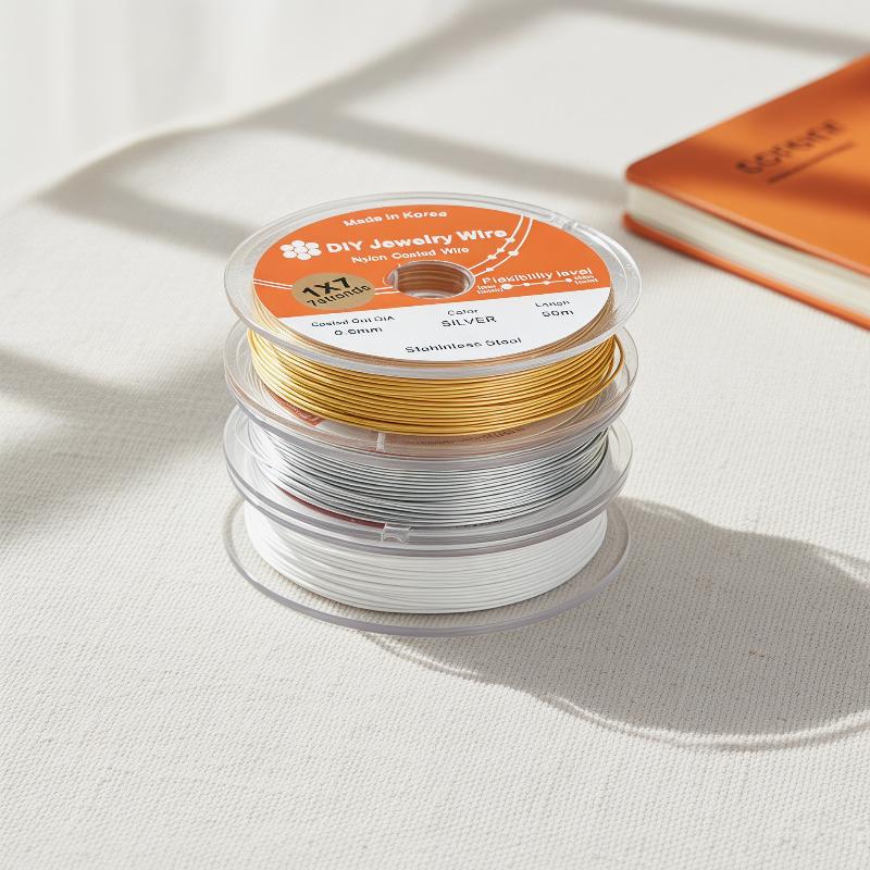 Jewelry Making Gold Wire - 50Meter/Roll 0.3/0.38/0.5/0.6mm Rhodium Gold Color Stainless