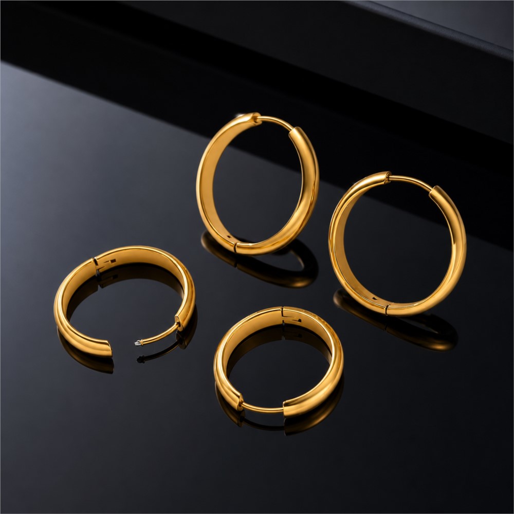 4Pcs Stainless Steel Round Hoo - Jewelry Making Hoops review and price