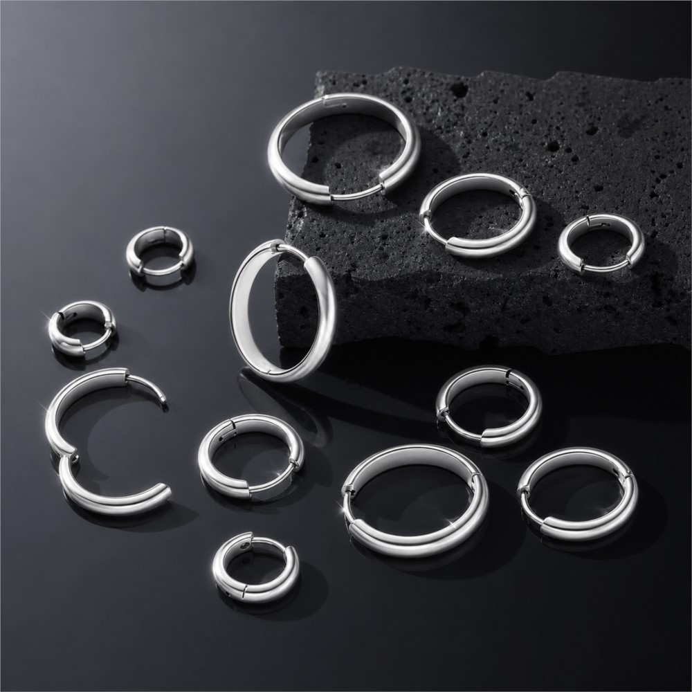 4Pcs Stainless Steel Round Hoo - Jewelry Making Hoops review and price