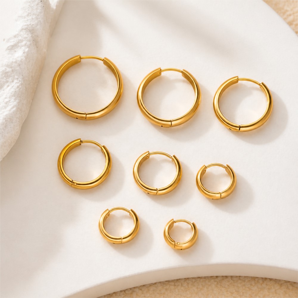 4Pcs Stainless Steel Round Hoo - Jewelry Making Hoops review and price