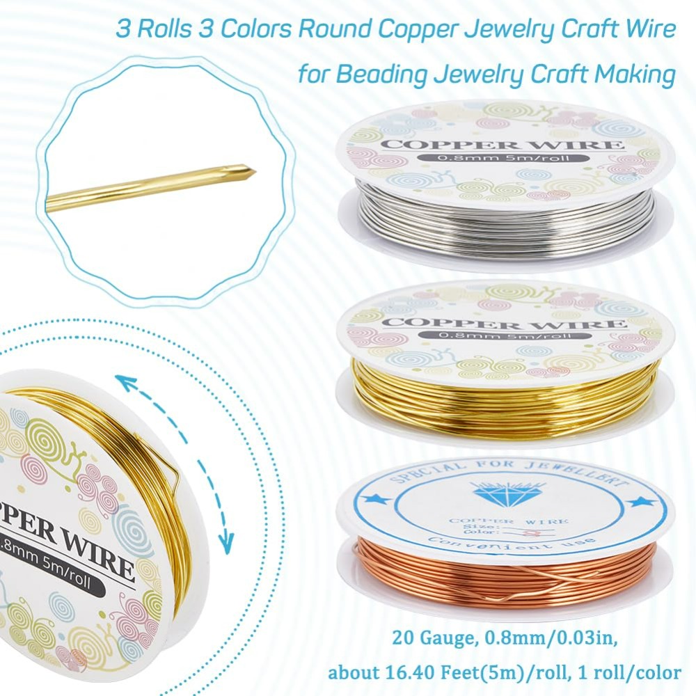 12.8M Copper Jewelry Wire 0.8m - Jewelry Making Gold Wire review and price