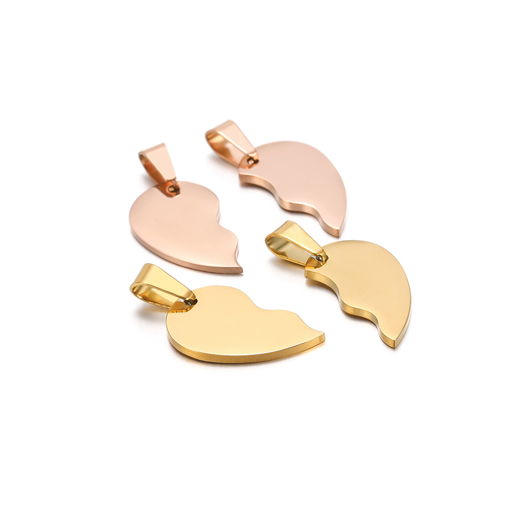 2Pcs/set Stainless Steel Gold  - Jewelry Making For Couples review and price