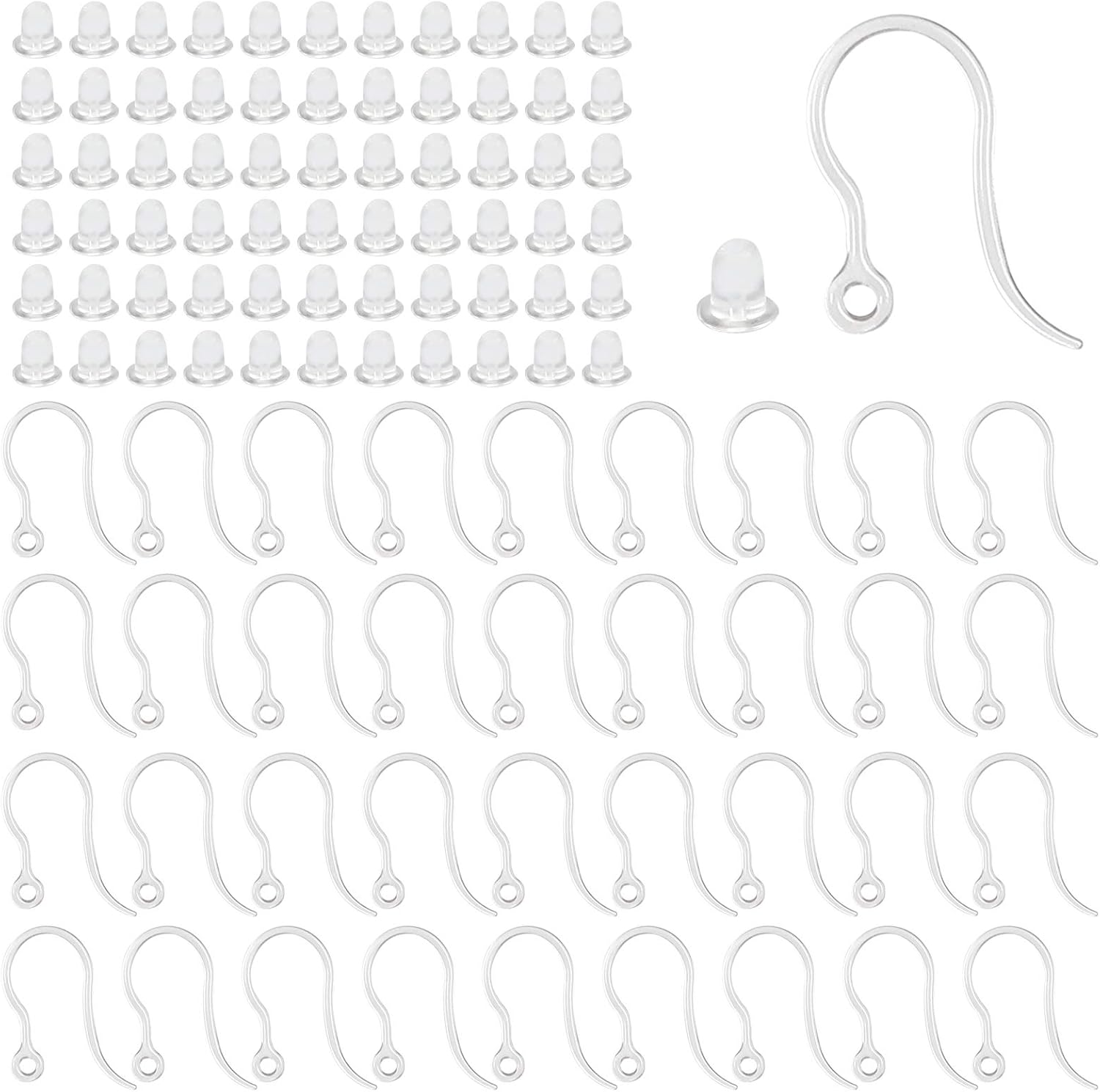 40pcs Clear Plastic Earring Ho - Jewelry Making Wire review and price